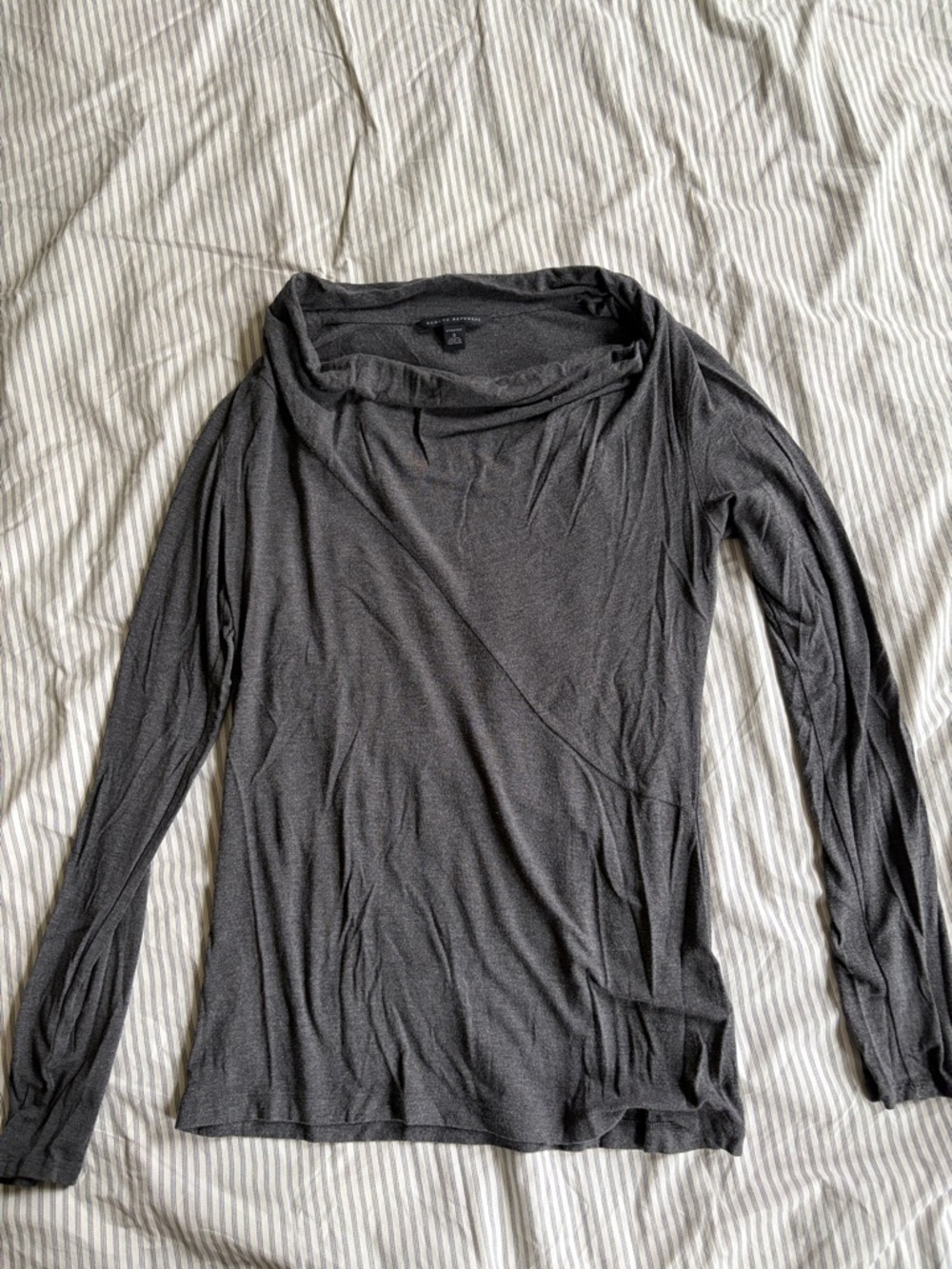 Banana Republic Charcoal Gray Long Sleeve Cowl Neck Top
